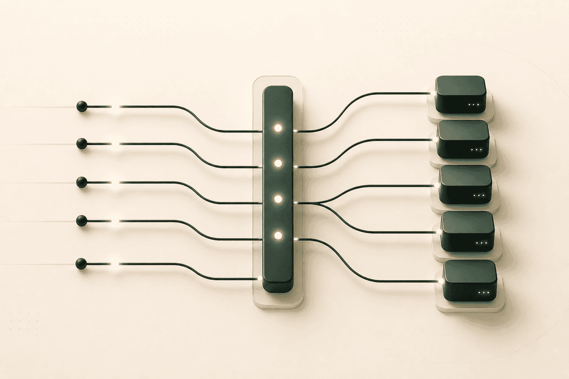 Abstract gateway distributing request streams across multiple runtime nodes.